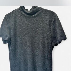 Armani Collezioni Black Lace Zip-Up Top